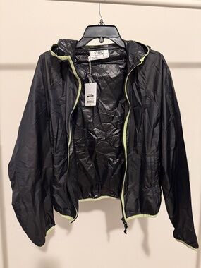Stoic Women's Black Bomber Jacket with Lime Trim